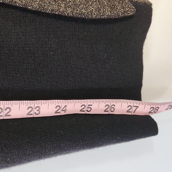 Eileen Fisher Black Merino Wool Metallic Trim Open Front Cardigan Size XS/TP - Picture 12 of 14